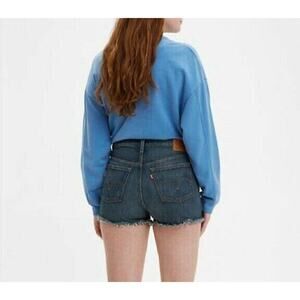 Levis Premium 501 Red Tab Denim Short Womens 16 High Rise Button Fly Cut Off NWT
